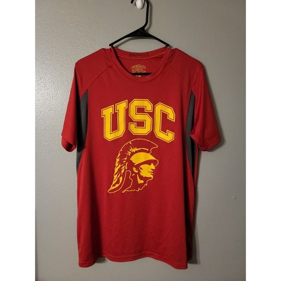 USC University of Southern California Size L Red Gray Athletic T-Shirt READ - Picture 1 of 5